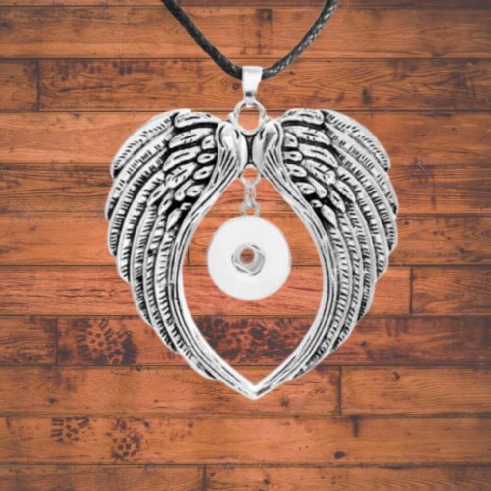 Black/ Metal Fashion adjustable leather rope Snap Button Necklace